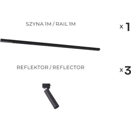 Zuma Line - Oprawa punktowa w systemie szynowym 3xGU10/35W/230V czarna