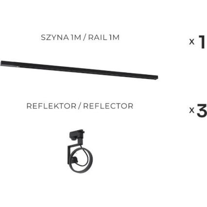 Zuma Line - Oprawa punktowa w systemie szynowym 3xGU10/15W/230V czarna