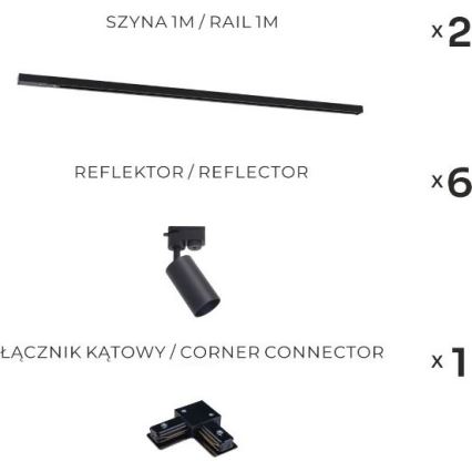Zuma Line - Oprawa punktowa w systemie szynowym 6xGU10/35W/230V czarna