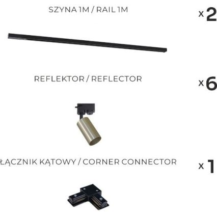 Zuma Line - Oprawa punktowa w systemie szynowym 6xGU10/35W/230V czarna/złota