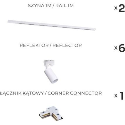 Zuma Line - Oprawa punktowa do systemu szynowego 6xGU10/35W/230V biała