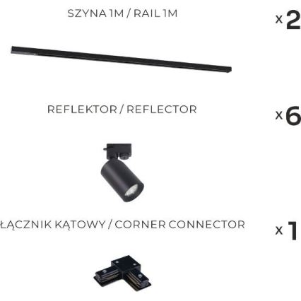 Zuma Line - Oprawa punktowa w systemie szynowym 6xGU10/35W/230V czarna