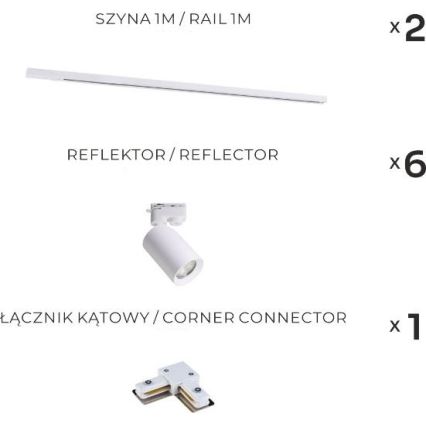 Zuma Line - Oprawa punktowa do systemu szynowego 6xGU10/35W/230V biała
