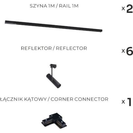 Zuma Line - Reflektor do systemu szynowego 6xGU10/35W/230V czarny