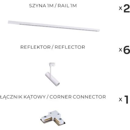 Zuma Line - Oprawa punktowa w systemie szynowym 6xGU10/35W/230V biała