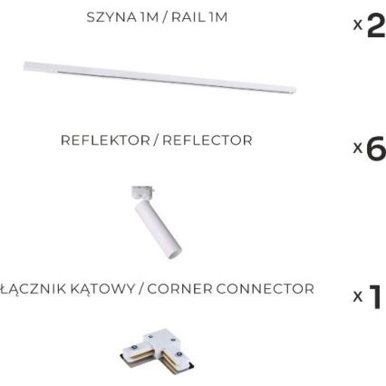 Zuma Line - Oprawa punktowa do systemu szynowego 6xGU10/35W/230V biała