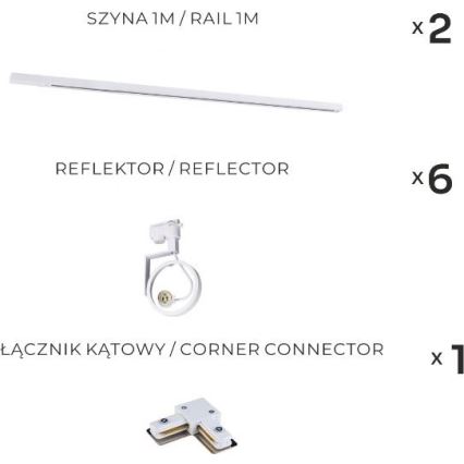 Zuma Line - Oprawa punktowa do systemu szynowego 6x GU10/15W/230V biała