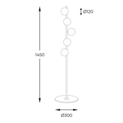 Zuma Line - Lampa podłogowa 5xG9/40W/230V