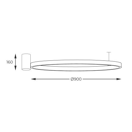 Zuma Line - LED Plafon LED/40W/230V 3000/4000/6000K śr. 90 cm czarny