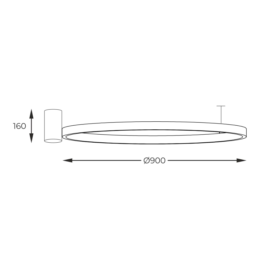 Zuma Line - LED Plafon LED/40W/230V 3000/4000/6000K śr. 90 cm czarny