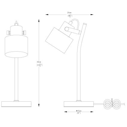 Zuma Line - Lampa stołowa 1xE27/40W/230V biały