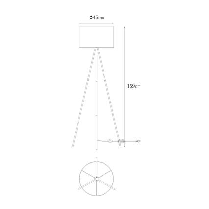 Zuma Line - Lampa podłogowa 1xE27/40W/230V czarna/złota