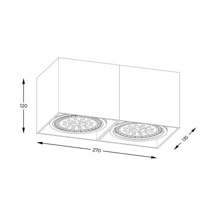 Zuma Line - Oświetlenie punktowe 2xGU10-ES111/15W/230V białe