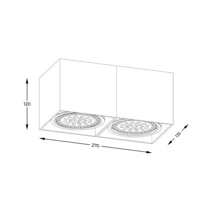 Zuma Line - Oświetlenie punktowe 2xGU10-ES111/15W/230V czarne