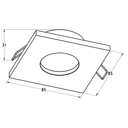 Zuma Line - Łazienkowa oprawa wpuszczana 1xGU10/50W/230V IP54 czarna