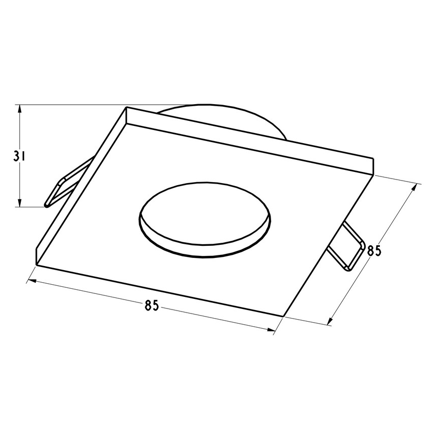 Zuma Line - Łazienkowa oprawa wpuszczana 1xGU10/50W/230V IP54 czarna