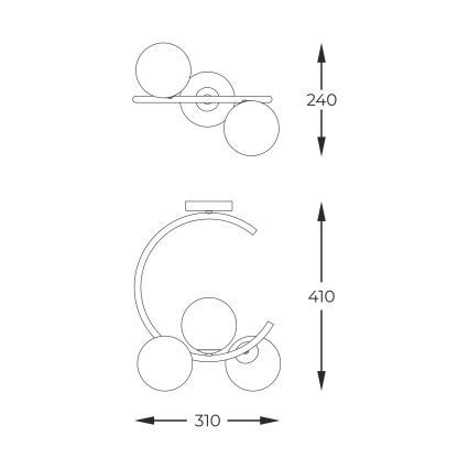 Zuma Line - Żyrandol natynkowy 3xG9/33W/230V złoty