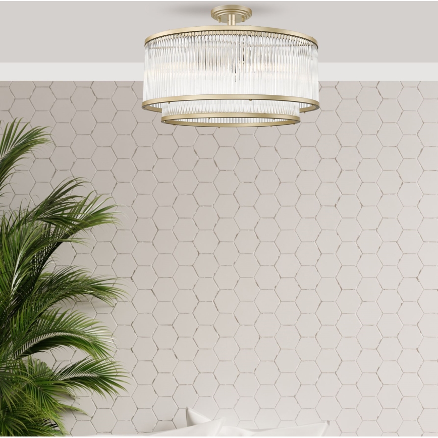 Zuma Line - Żyrandol natynkowy 6xE14/60W/230V złoty