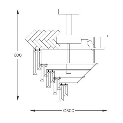 Zuma Line - Żyrandol 9xE14/40W/230V złoty