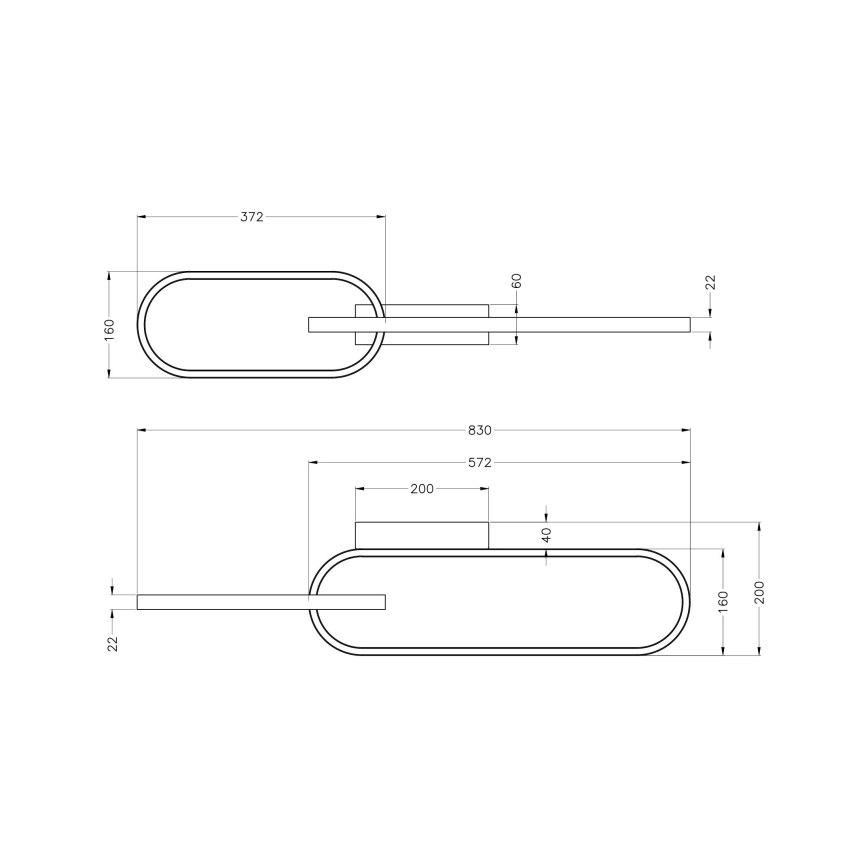 Zuma Line - Lampa sufitowa LED 2xLED/24W/230V czarna/złota