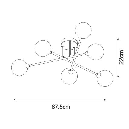 Zuma Line - Żyrandol natynkowy 6xG9/3W/230V czarny