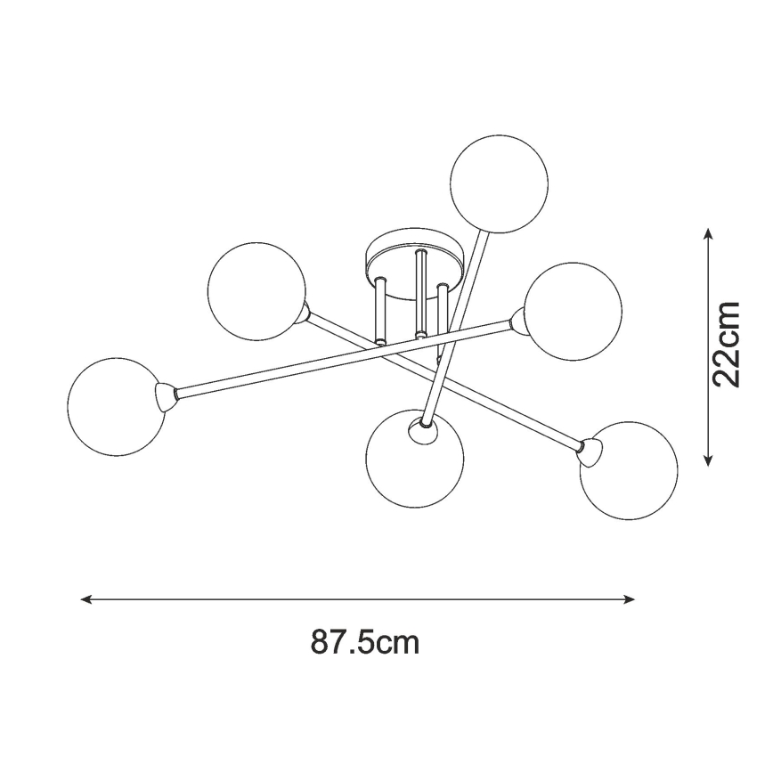 Zuma Line - Żyrandol natynkowy 6xG9/3W/230V czarny