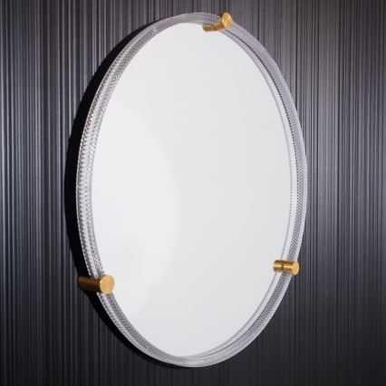 Zuma Line - LED Łazienkowe naścienne lustro z podświetleniem LED/24W/230V 3000/4000/6000K śr. 60 cm IP44 przezroczyste/złote