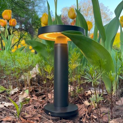 Zuma Line - LED Ściemnialna akumulatorowa lampa stołowa solarna LED/2W/2000 mAh IP44 czarny
