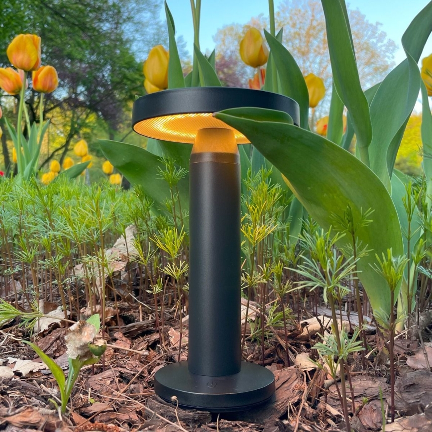 Zuma Line - LED Ściemnialna akumulatorowa lampa stołowa solarna LED/2W/2000 mAh IP44 czarny
