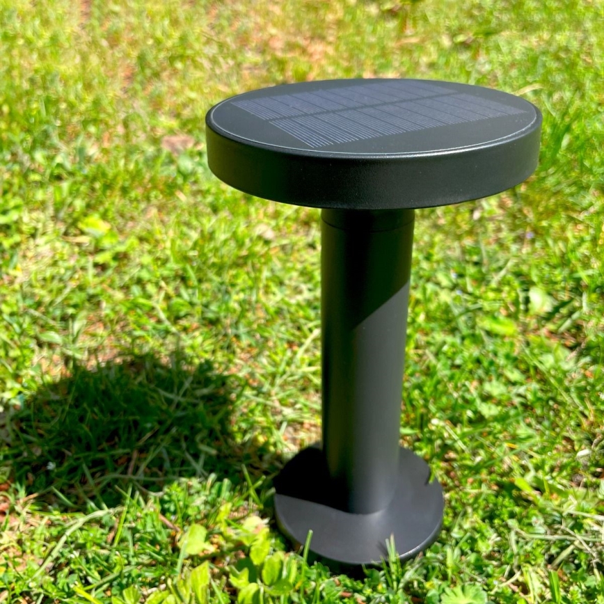 Zuma Line - LED Ściemnialna akumulatorowa lampa stołowa solarna LED/2W/2000 mAh IP44 czarny