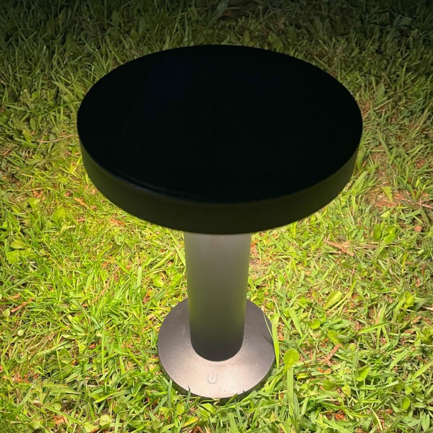 Zuma Line - LED Ściemnialna akumulatorowa lampa stołowa solarna LED/2W/2000 mAh IP44 czarny