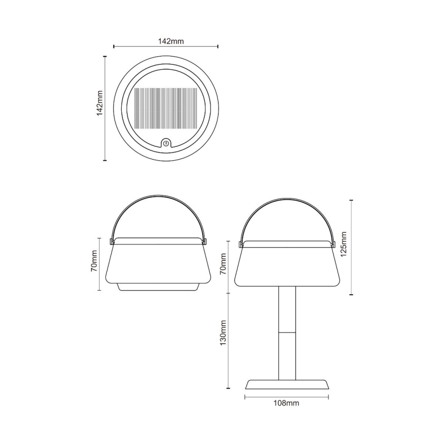 Zuma Line - LED Ściemnialna solární akumulatorowa Lampa stołowa LED/2,2W/2000 mAh IP44 czarny
