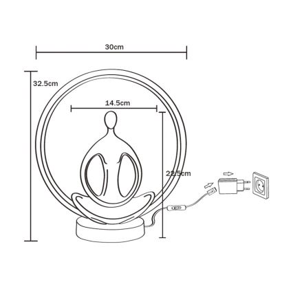 Zuma Line - LED Lampa stołowa LED/4W/5V czarna/złota