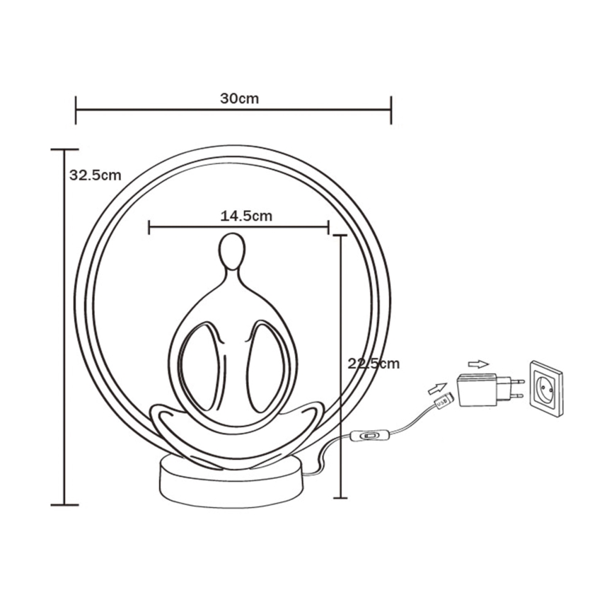 Zuma Line - LED Lampa stołowa LED/4W/5V czarna/złota