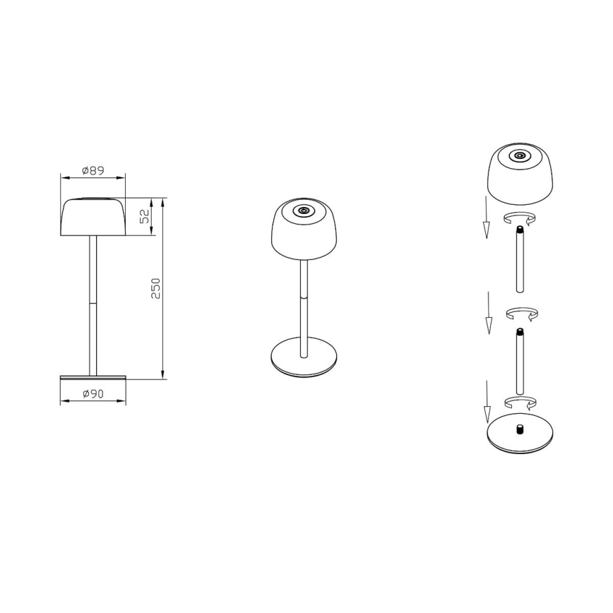 Zuma Line - LED Ściemnialna akumulatorowa lampa stołowa LED/2W/1200 mAh IP44 zielony
