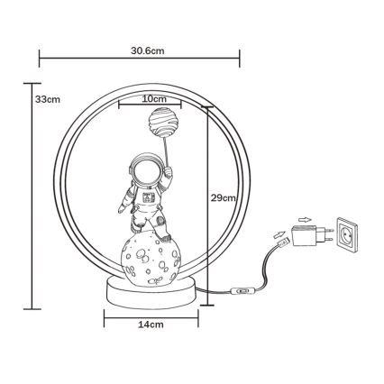Zuma Line - LED Lampa stołowa LED/4W/5V czarna