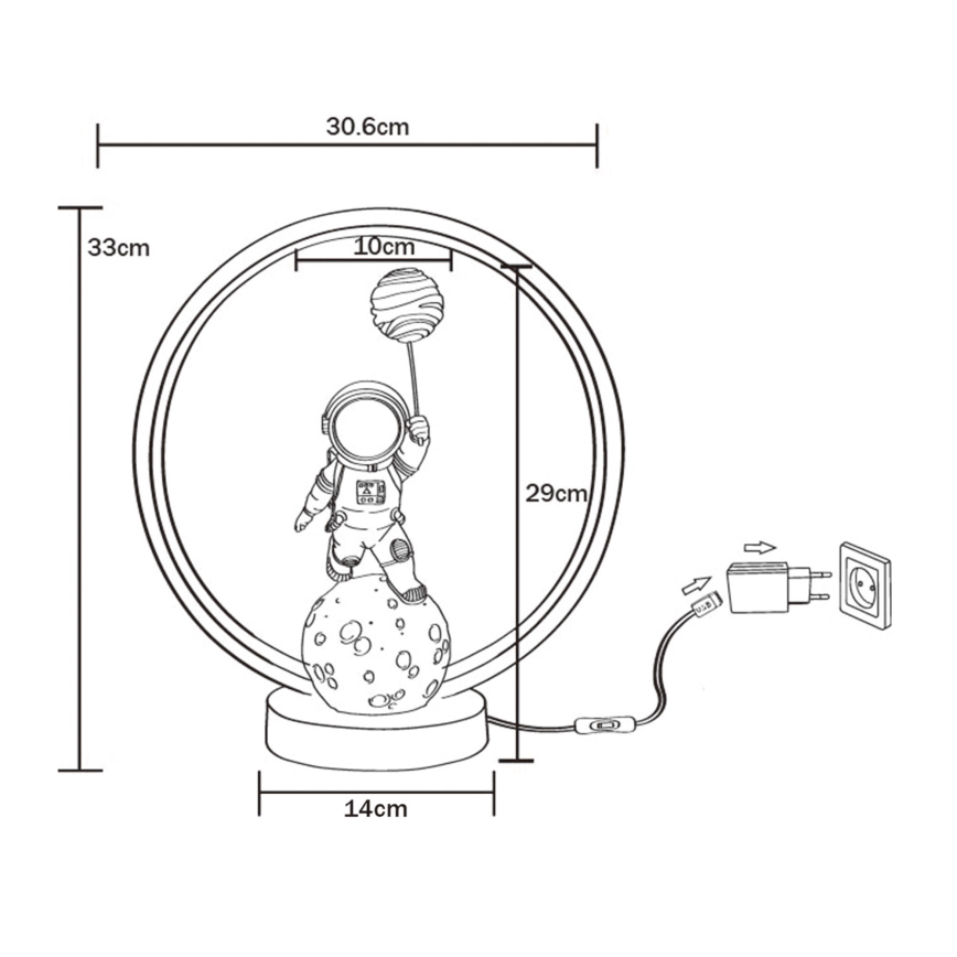 Zuma Line - LED Lampa stołowa LED/4W/5V czarna