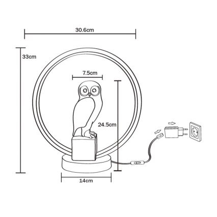 Zuma Line - LED Lampa stołowa LED/4W/5V czarna/biała