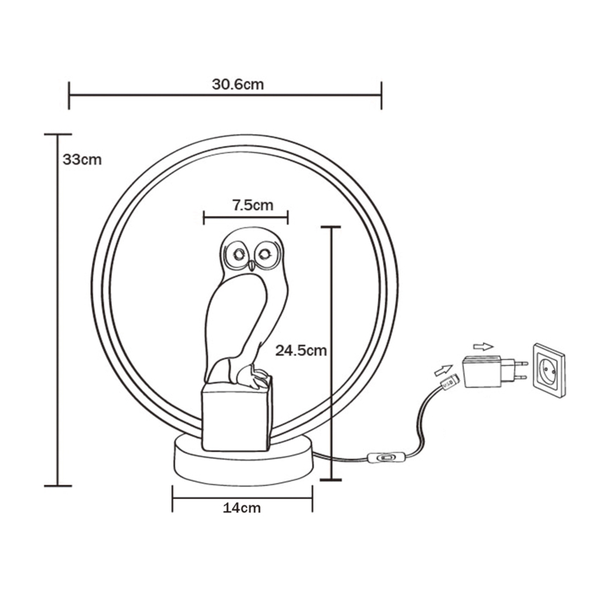 Zuma Line - LED Lampa stołowa LED/4W/5V czarna/biała