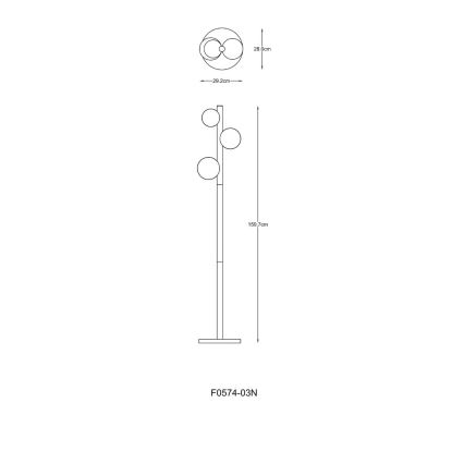 Zuma Line - Lampa stojąca 3xG9/33W/230V złota