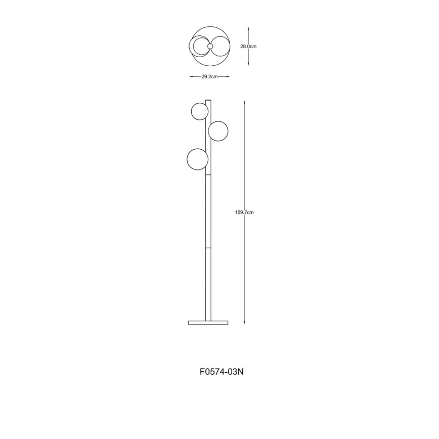 Zuma Line - Lampa stojąca 3xG9/33W/230V złota