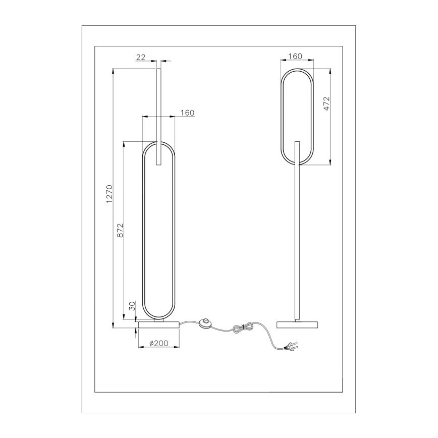 Zuma Line - Lampa stojąca LED 2xLED/36W/230V czarny/złoty