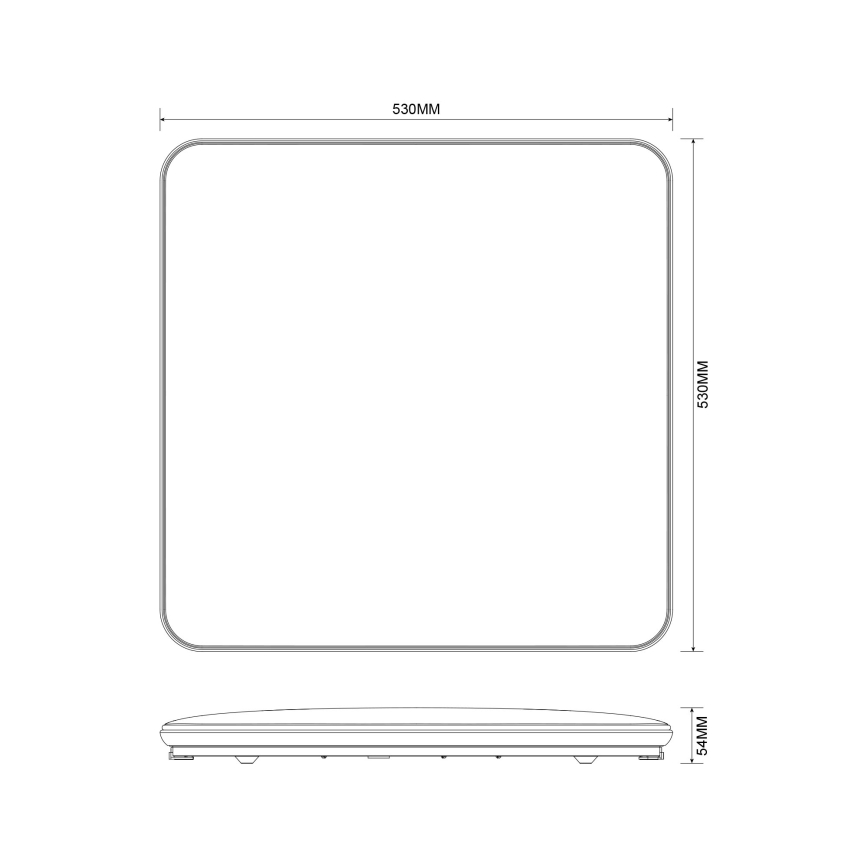 Zuma Line - LED Plafon ściemnialny LED/48W/230V 53x53 cm chrom błyszczący