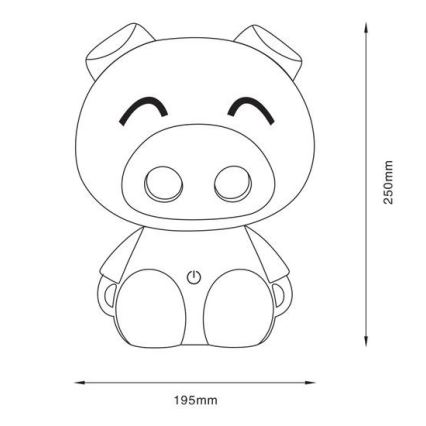 Zuma Line - LED Ściemniana dotykowa lampa stołowa dla dzieci LED/3W/230V prosiątko fioletowy