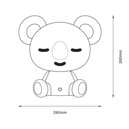 Zuma Line - LED Ściemniana dotykowa lampa stołowa dla dzieci LED/3W/230V koala szary