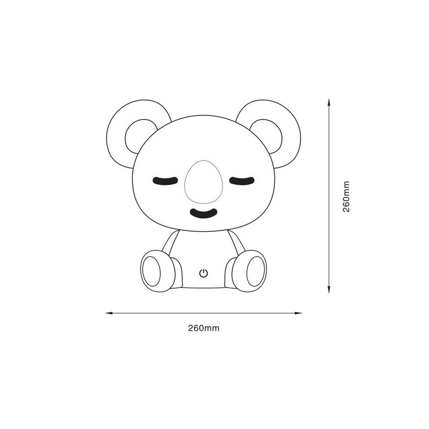Zuma Line - LED Ściemniana dotykowa lampa stołowa dla dzieci LED/3W/230V koala szary