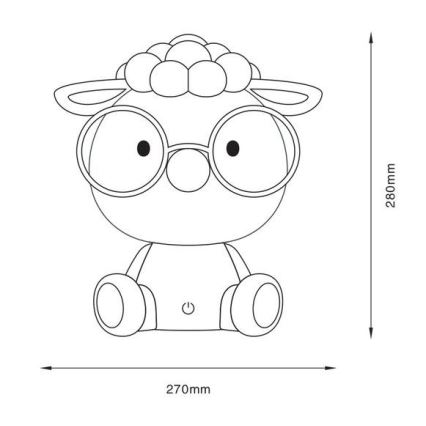 Zuma Line - LED Ściemniana dotykowa lampa stołowa dla dzieci LED/3W/230V owieczka szary