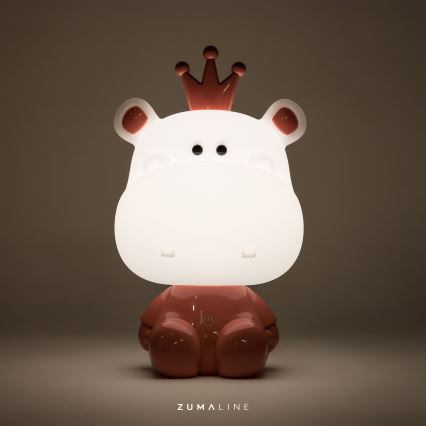Zuma Line - LED Ściemniana dotykowa lampa stołowa dla dzieci LED/3W/230V hipopotamróżowy