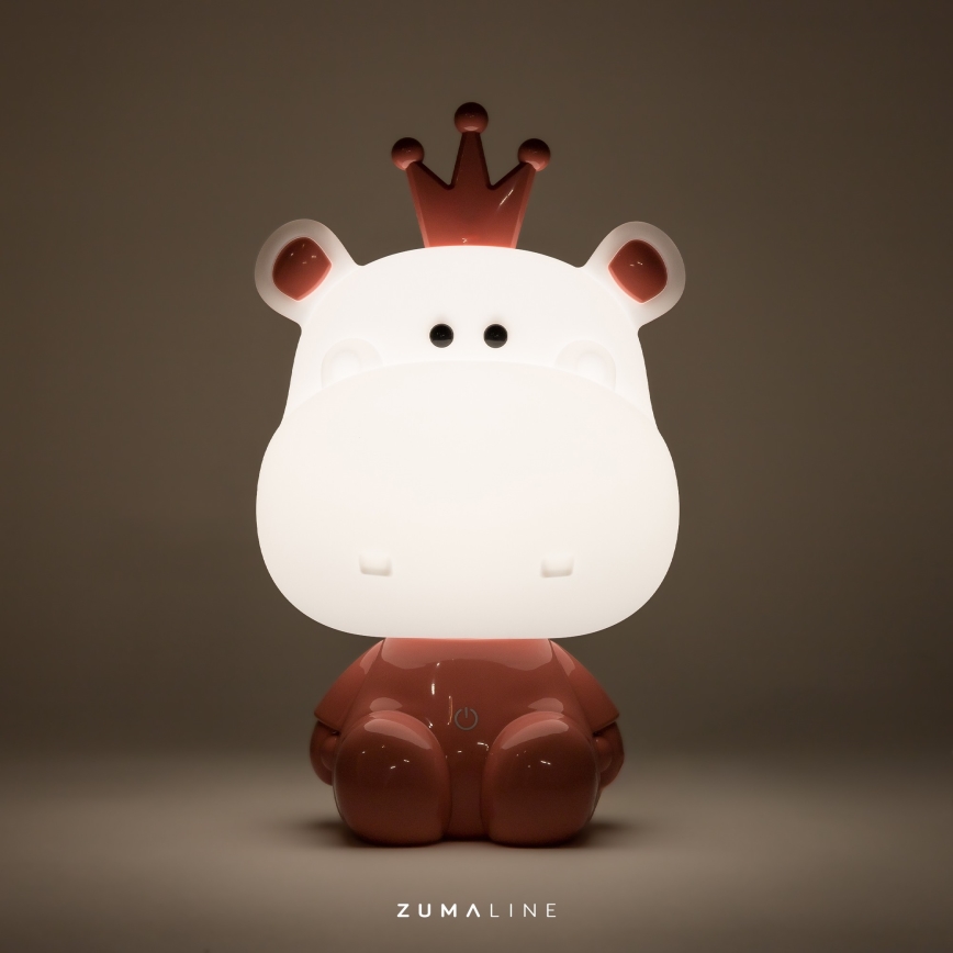 Zuma Line - LED Ściemniana dotykowa lampa stołowa dla dzieci LED/3W/230V hipopotamróżowy