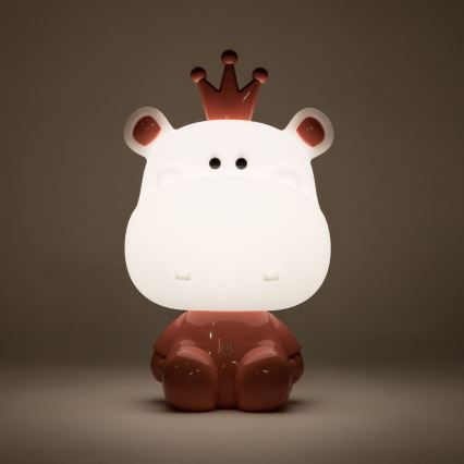 Zuma Line - LED Ściemniana dotykowa lampa stołowa dla dzieci LED/3W/230V hipopotamróżowy